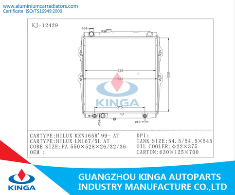 Auto radiador HILUX KZN165R 99 - EM PA 22mm/32mm/36mm fornecedor