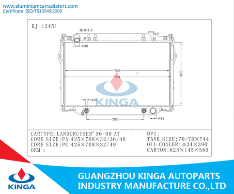 Radiadores verticais LANDCRUISER 96 - 98 de Toyota EM PA &amp; EM PC 32mm/36mm/48mm/49mm fornecedor