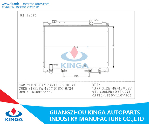 Ano refrigerando 95 - 01 Oem 16400 da coroa YXS10 de Toyota do radiador do motor de automóvel 73530 fornecedor