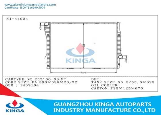 Radiadores de 1439104 peças de automóvel para BMW X5 E53 2000 - tanque do plástico da TA 03 fornecedor