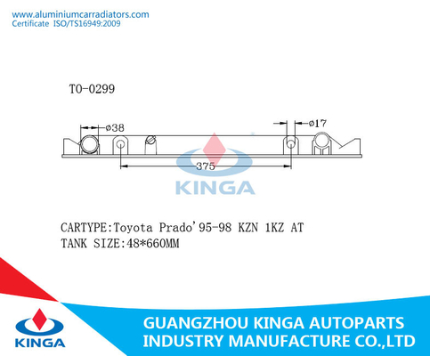 Toyota Prado '95-98 KZN 1kz no tamanho dos tanques 48*660mm do radiador fornecedor