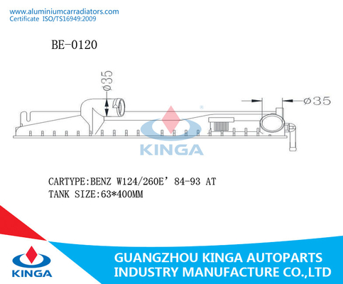 Tanque plástico do radiador do BENZ para o BENZ W124/260E'84-93 EM fornecedor