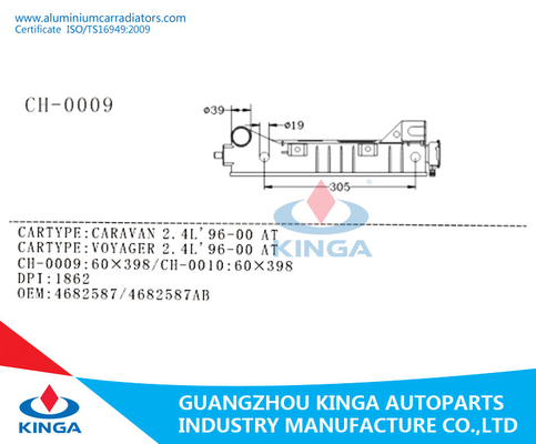 Caravana 2.4L 96' OEM plástico do reparo do tanque do radiador -00 4682587/4682587AB fornecedor