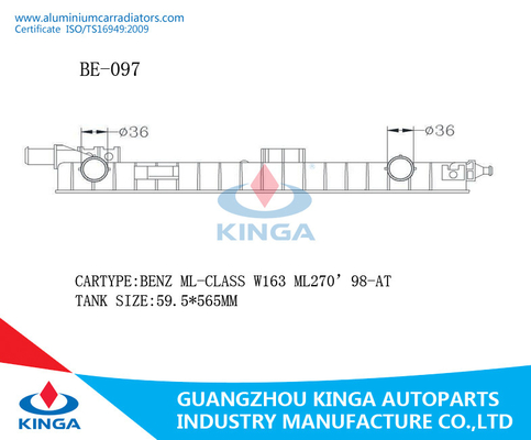 TANQUE de ÁGUA PLÁSTICO do RADIADOR do CARRO PARA O BENZ ML-CLASS W163 ML270'98 EM fornecedor