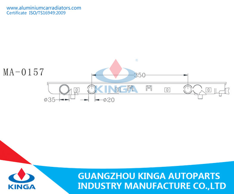 Tanque plástico KD-SGL5 MPV2.5D '95-02 do radiador de Frendy dos bongos de Mazda fornecedor