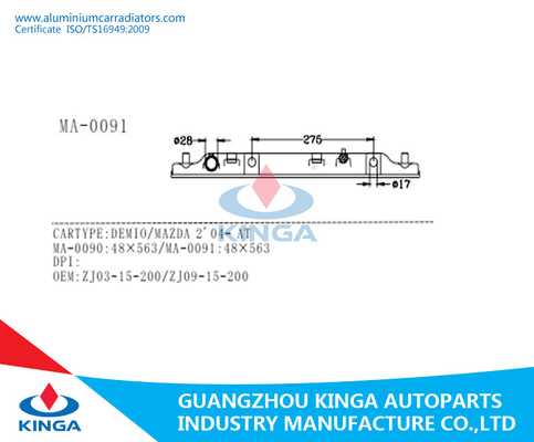 Tanque de água para o tanque plástico do radiador de Mazda DEMTO/MAZDA2'04 no fundo fornecedor