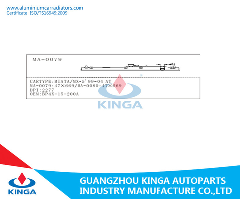 Tanque plástico MIATA/MX-5 99-04 do radiador do OEM BP4X-15-200A EM fornecedor