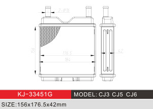 Do JIPE morno do vento do calefator os radiadores de alumínio do carro modelam CJ3 CJ5 CJ6 fornecedor