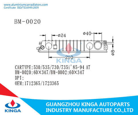 530/535/730/735i esquerdo 85-94 EM OEM plástico 1712365/1723365 do tanque do lado do radiador do reparo fornecedor