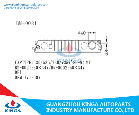 OEM 1712007 da substituição do tanque do lado do radiador da TA de 530/535/730/735i 85-94 deixado fornecedor