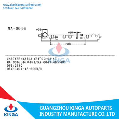 MAZDA MPV '00-03 nos tanques do radiador da substituição deixou GY01-15-200B/D 481mm fornecedor