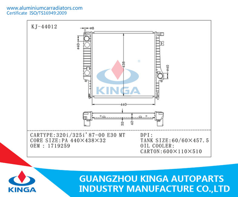 Substituição do radiador do permutador de calor do sistema de refrigeração para BMW 320I/TA de 325I'87-00 E30 fornecedor