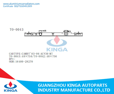 Toyota Camry 03-06 Acv30 na substituição plástica do tanque do radiador, radiador plástico do tanque fornecedor