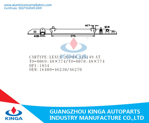 Tanque plástico do radiador dos componentes do radiador de Toyota Lexus'95-98 JZS147 fornecedor