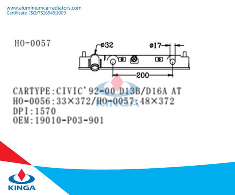 CIVIC'92-00 D13B/D16A EM OEM plástico forte 19010-P30-901 do tanque do radiador fornecedor