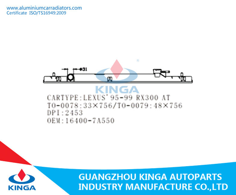 Tanque plástico LEXUS'95-99 RX300 DPI 2453 do radiador da água do OEM 16400-7A550 fornecedor