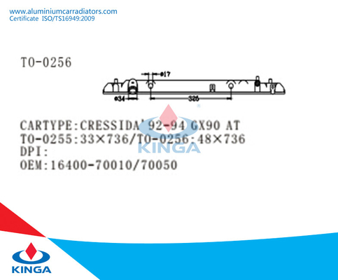 Tanque inferior plástico para o radiador Toyota Cressida'92-94 GX90 no OEM: 16400-70010/70050 fornecedor