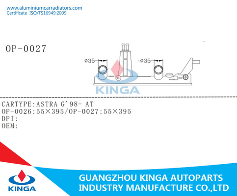 Do radiador resistente da substituição de ASTRA G'98-AT material plástico PA66 do tanque do direito do tanque fornecedor