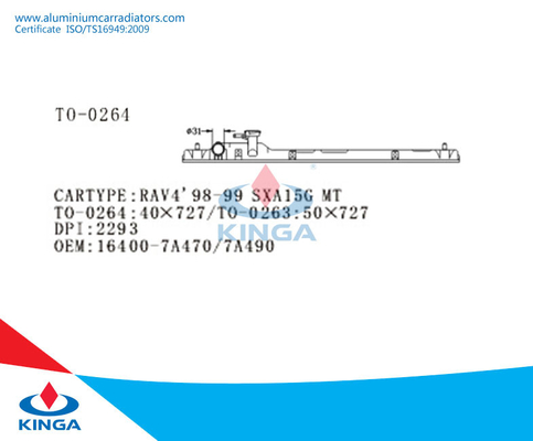 Tanque do radiador da TA 16400-7A480/7A500 de Toyota RAV4'98-99 SXA15G auto fornecedor