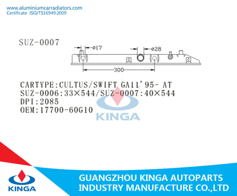 CULTUS/SWIFT GA11'95 no tanque da EXTREMIDADE do OEM 17700-60G10 do plástico do tanque do radiador do carro fornecedor