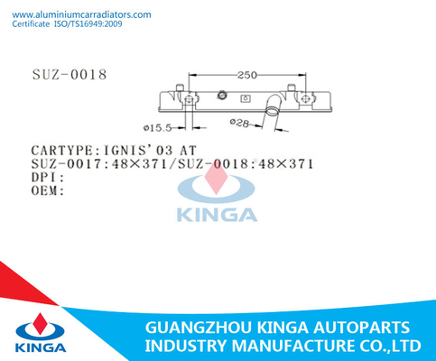 Substitua o tanque plástico do radiador do plástico do PA 66 do tanque do radiador para IGNIS 03 EM SUZUKI fornecedor