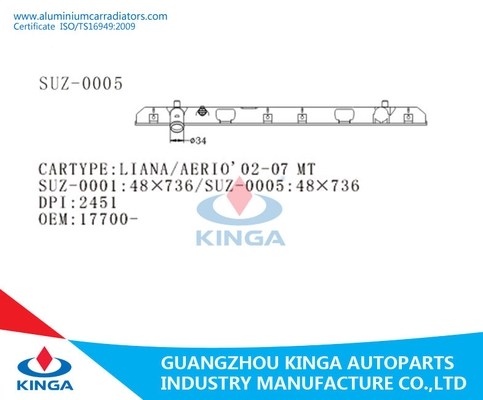 Liana de Suzuki do mercado de acessórios/Aerio'02-07 no material do tanque PA66 da entrada do radiador de Raplacement fornecedor