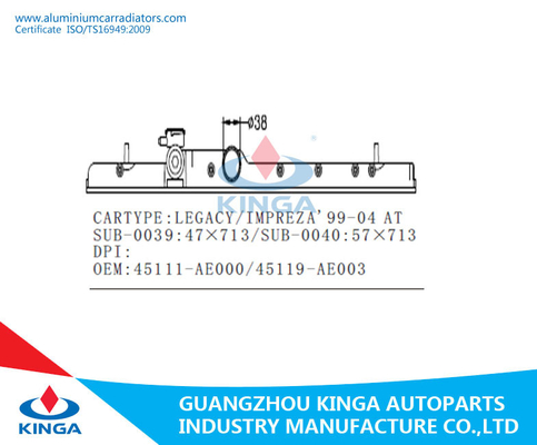 Legado de Subaru/Impreza'99-04 no tanque plástico 45111-AE000/45119-AE003 do radiador fornecedor