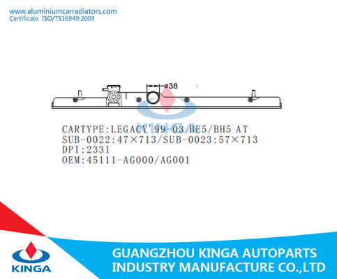 O sistema de refrigeração para a água de LEGACY'99-03 BE5/BH5 substitui OEM 45111-AG000 do tanque da entrada do radiador fornecedor