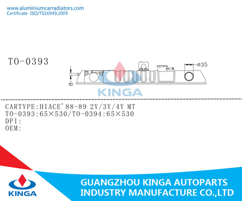 Tanque plástico do radiador do carro para o tanque da extremidade do radiador de Toyota Hiace'88-89 2Y/3Y/4Y fornecedor