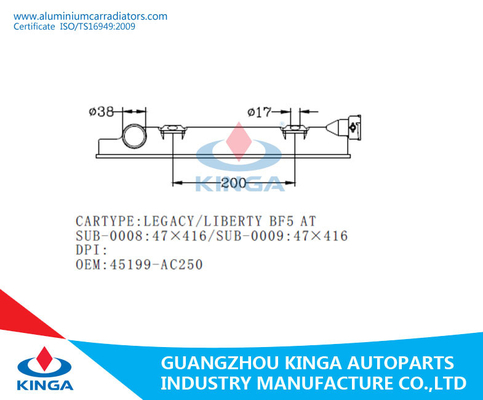 tanque plástico do radiador do OEM 45199-AC250 de 47*416MM para SUBARU LEGACY/LIBERTY BF5 EM fornecedor