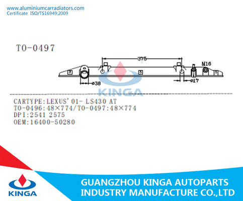 O 01-Ls430 de Lexus no OEM plástico do tanque do radiador/do tanque extremidade do radiador 16400-50280 fornecedor