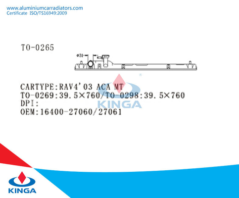 Para a substituição 16400-7A480 do tanque da parte superior do radiador do reparo da água de RAV4'98-99 SXA15G TOYOTA fornecedor