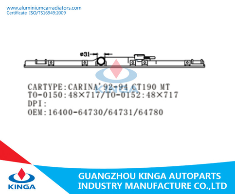 Substituição SUPERIOR plástica do tanque do radiador de TOYOTA das peças de automóvel para CARINA'92-94 CT190 EM fornecedor