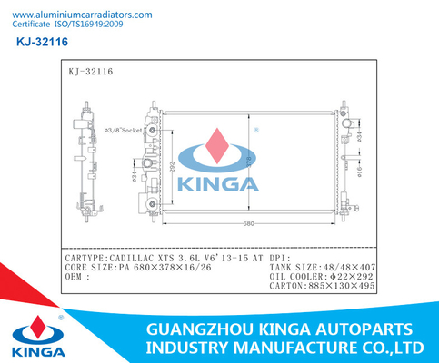 Radiadores de alumínio do carro da resistência da umidade para Cadillac Xts 3.6L V6'13-15 em fornecedor